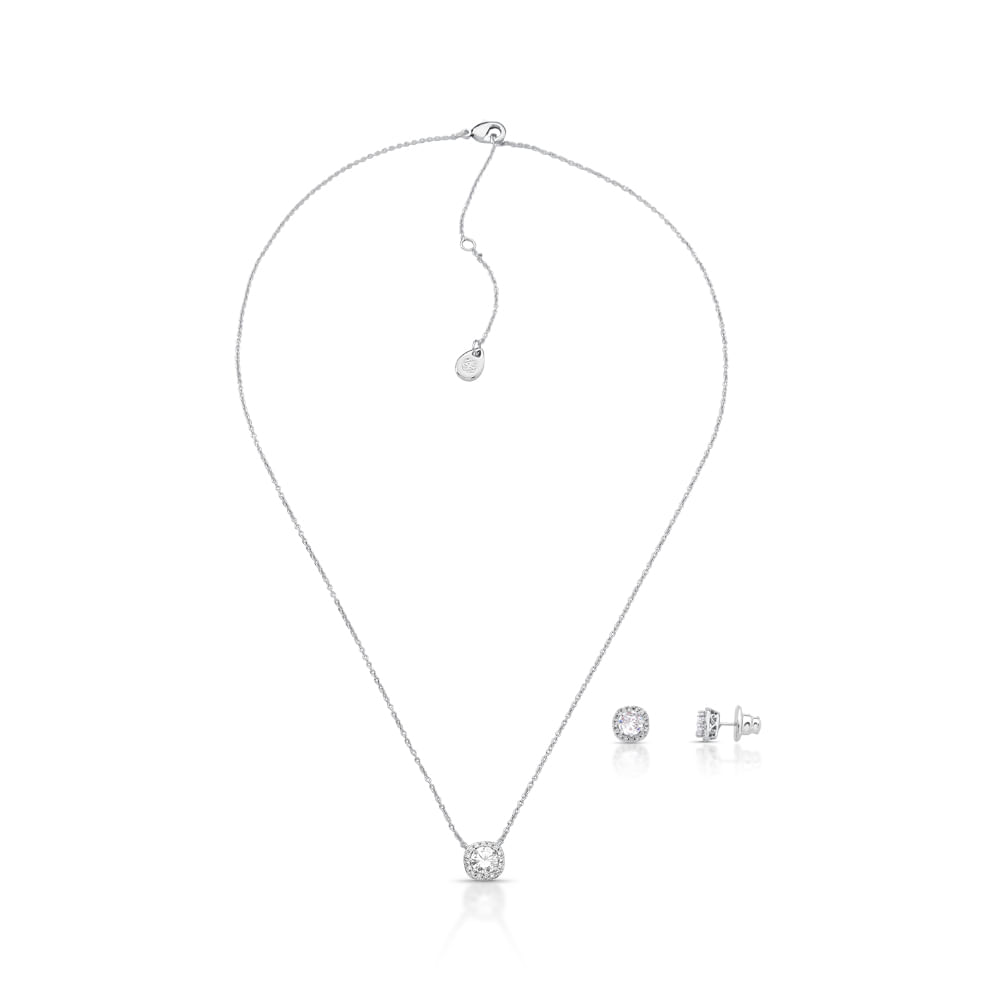 Conjunto Ponto de Luz em Rodio Cravejado -  CJ01010138RHZI